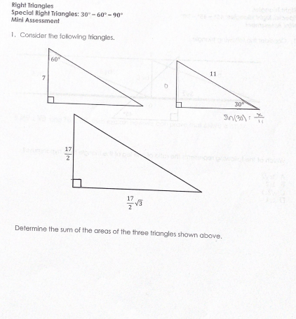 Solved Right Triangles Special Right Triangles 30 60 90 Chegg Com