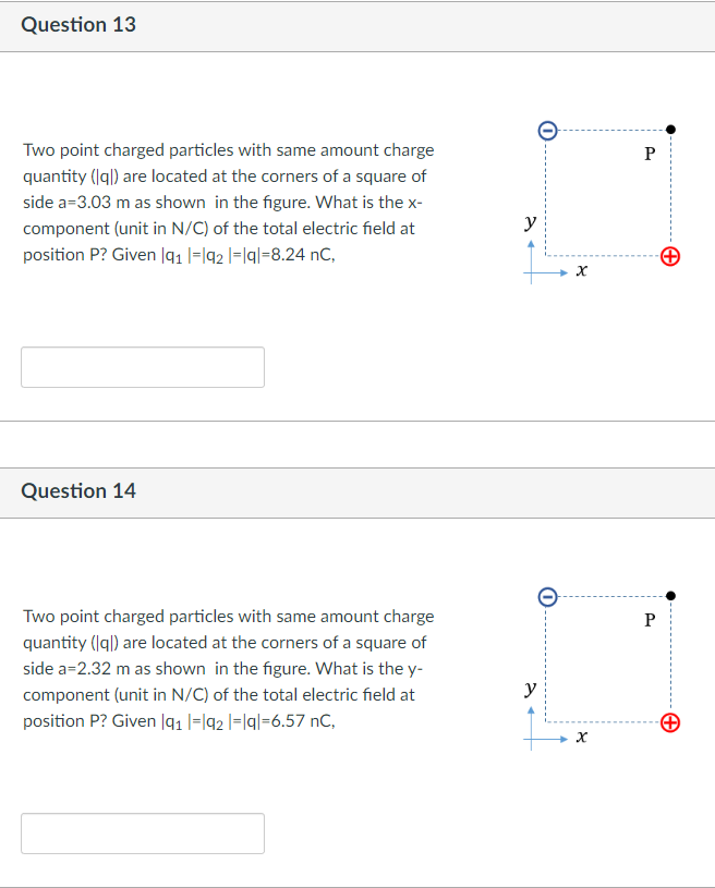 Solved Two point charged particles with same amount charge | Chegg.com