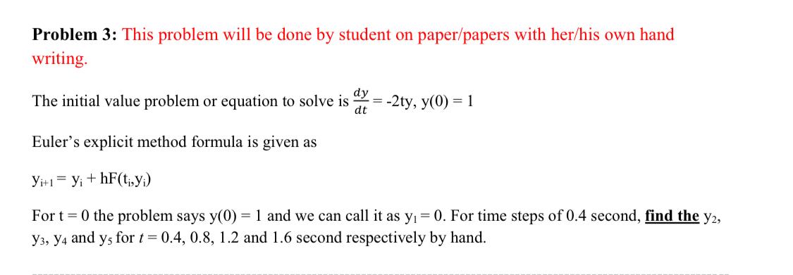 Solved Problem 3: This problem will be done by student on | Chegg.com