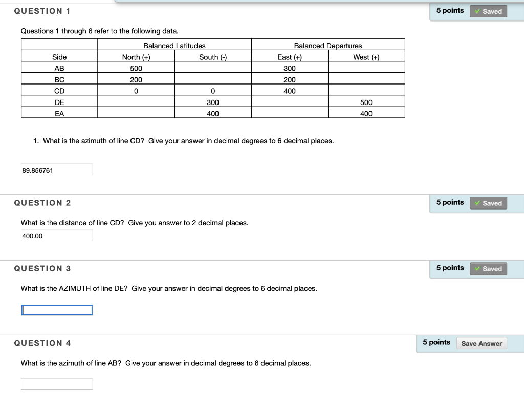 Solved QUESTION 1 5 points Saved Questions 1 through 6 refer | Chegg.com