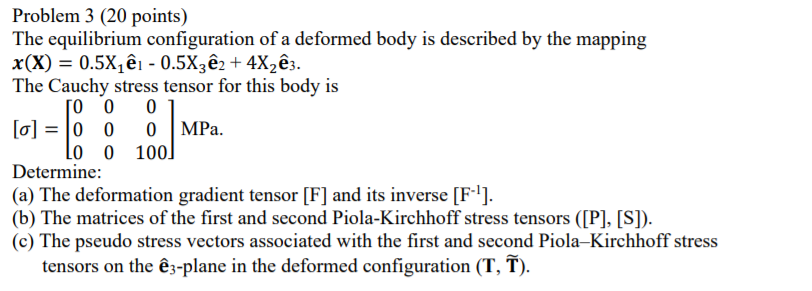 Problem 3 (20 Points) The Equilibrium Configuration | Chegg.com