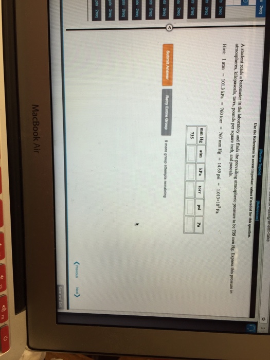 Solved A student reads a barometer in the laboratory and