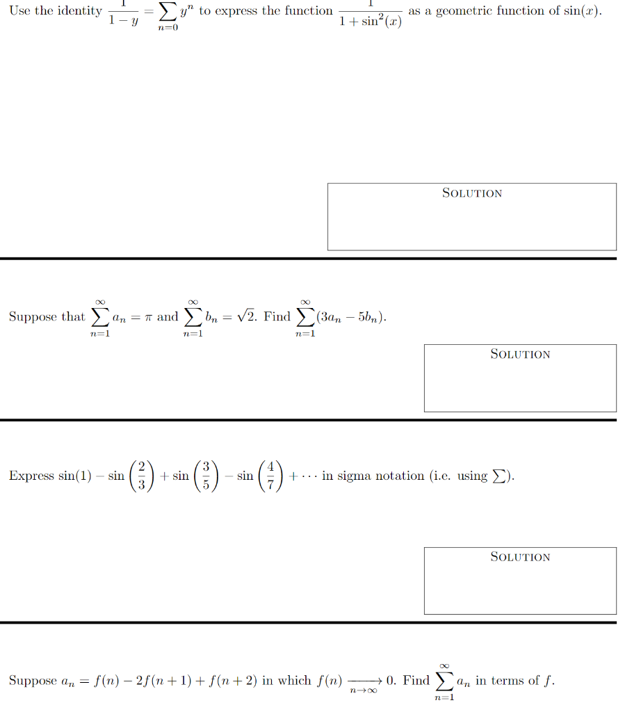 Solved Use the identity y