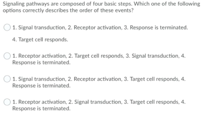 Solved Signaling pathways are composed of four basic steps. | Chegg.com
