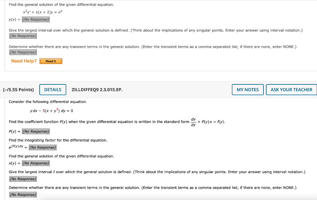 Solved Find The General Solution Of The Given Differential | Chegg.com