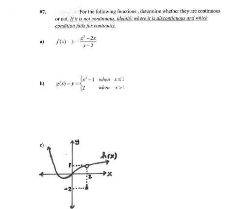 Solved #7. For the following functions, determine whether | Chegg.com
