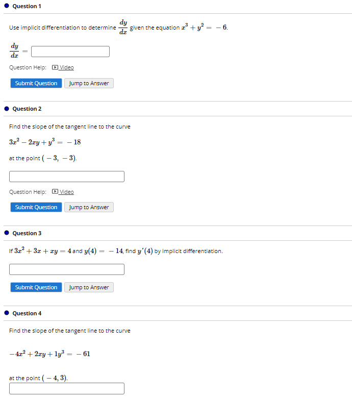 Solved · Question 1 Use implicit differentiation to | Chegg.com