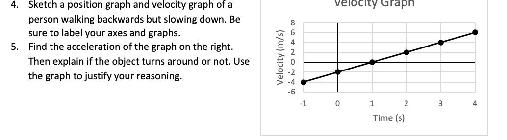 Solved velocity Graph 4. Sketch a position graph and | Chegg.com