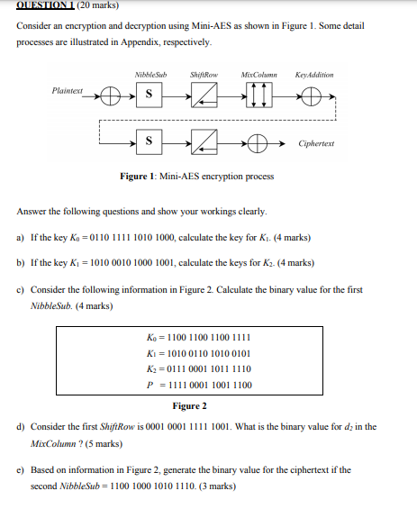 QUESTION 1 (20 Marks) Consider An Encryption And | Chegg.com