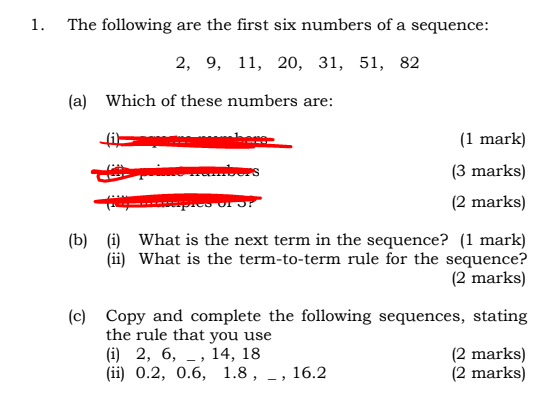 Solved 1. The following are the first six numbers of a | Chegg.com