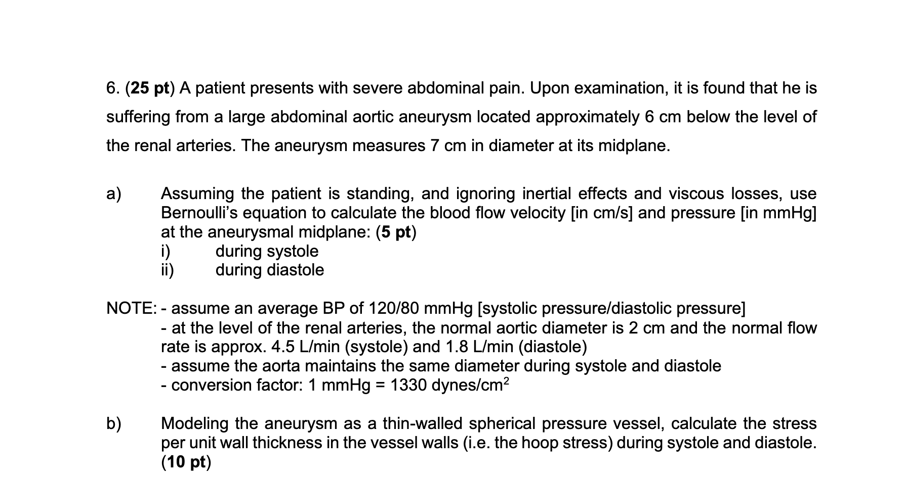 6. (25 pt) A patient presents with severe abdominal | Chegg.com