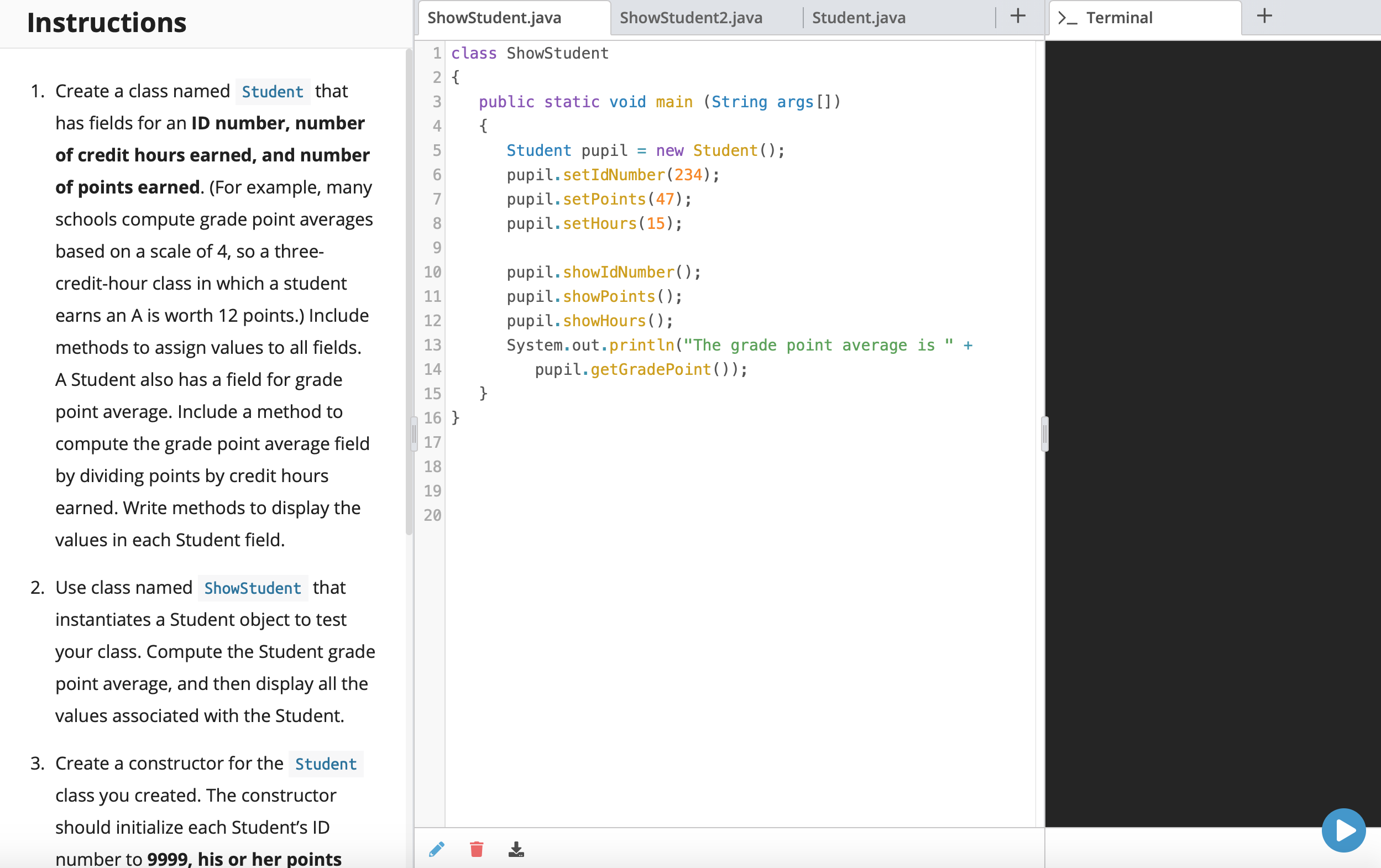 please help!! This is Java. Create a class named | Chegg.com