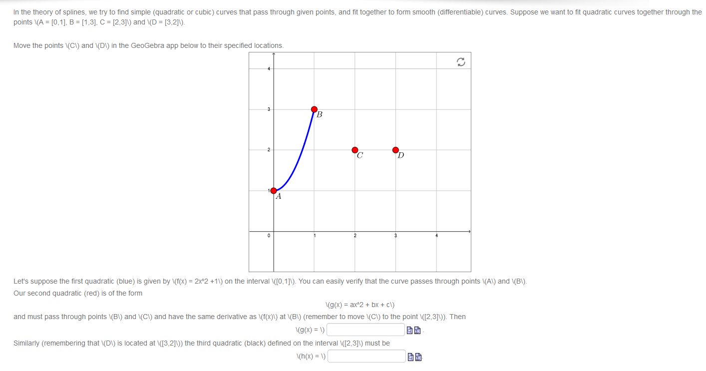 Solved In the theory of splines, we try to find simple | Chegg.com