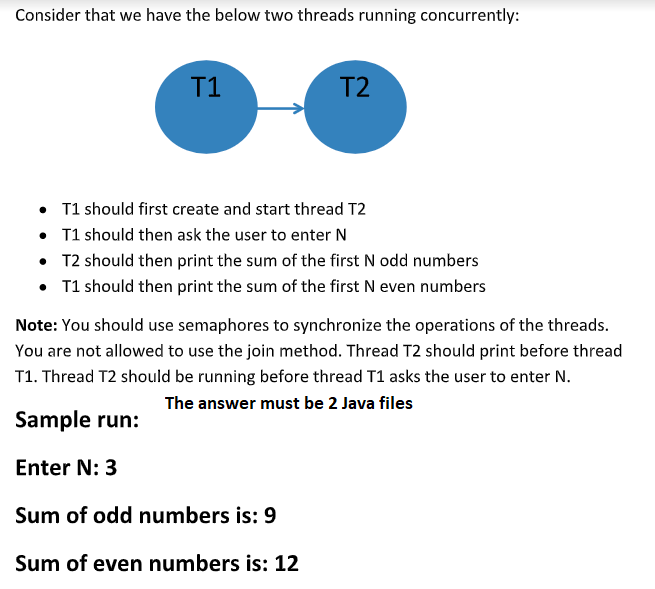 Solved Consider that we have the below two threads running | Chegg.com