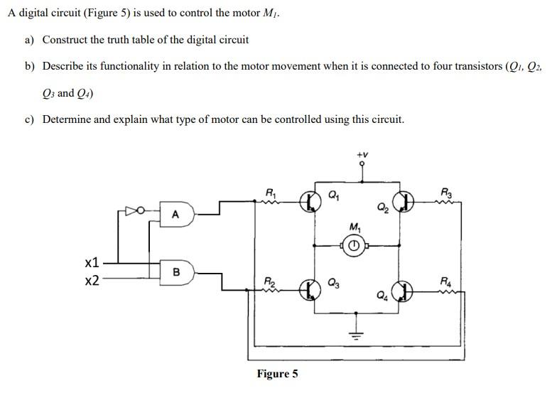 Solved A digital circuit (Figure 5) is used to control the | Chegg.com