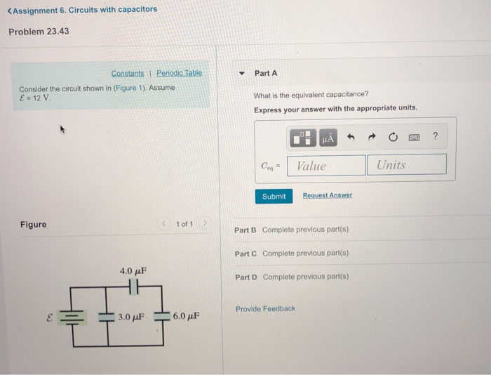 Solved CAssignment 6. Circuits with capacitors Problem 23.43 | Chegg.com