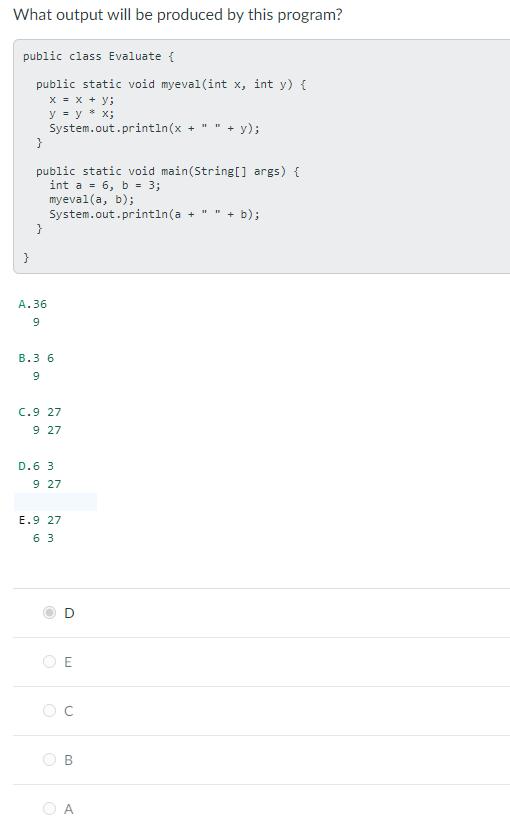 Solved Consider the following class: public class | Chegg.com