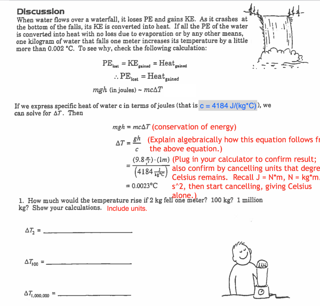 Discussion When Water Flows Over A Waterfall It Chegg Com