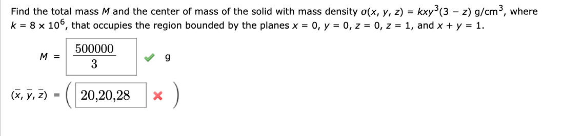 Solved Find the total mass M and the center of mass of the | Chegg.com