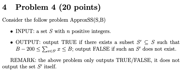 Solved 4 Problem 4 (20 points) Consider the follow problem | Chegg.com