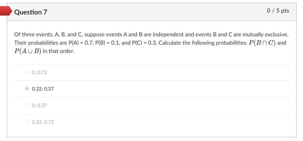 Solved Of Three Events, A, B, And C, Suppose Events A And B | Chegg.com