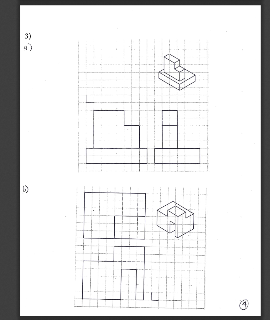 Solved 1. On page 2, three drawings of multiview with their | Chegg.com