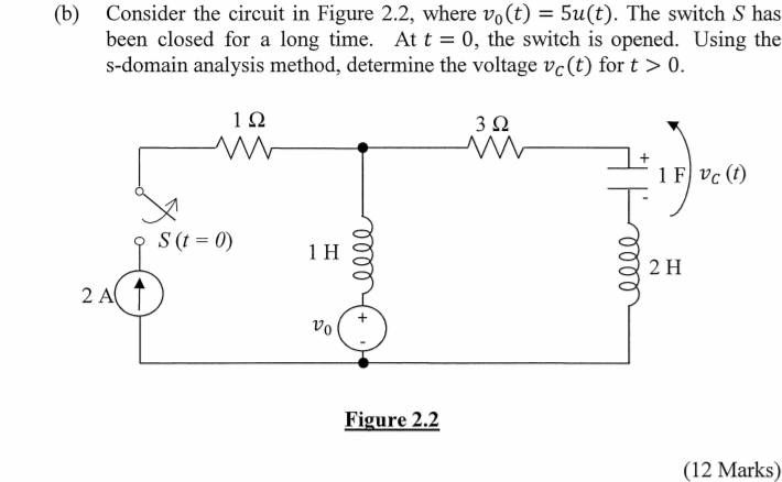 Solved 2. (a) Consider the circuit in Figure 2.1. The switch | Chegg.com