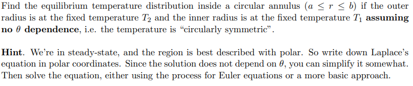 Solved Find the equilibrium temperature distribution inside | Chegg.com