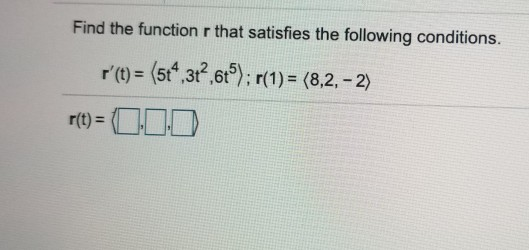 Solved Find the function r that satisfies the following | Chegg.com