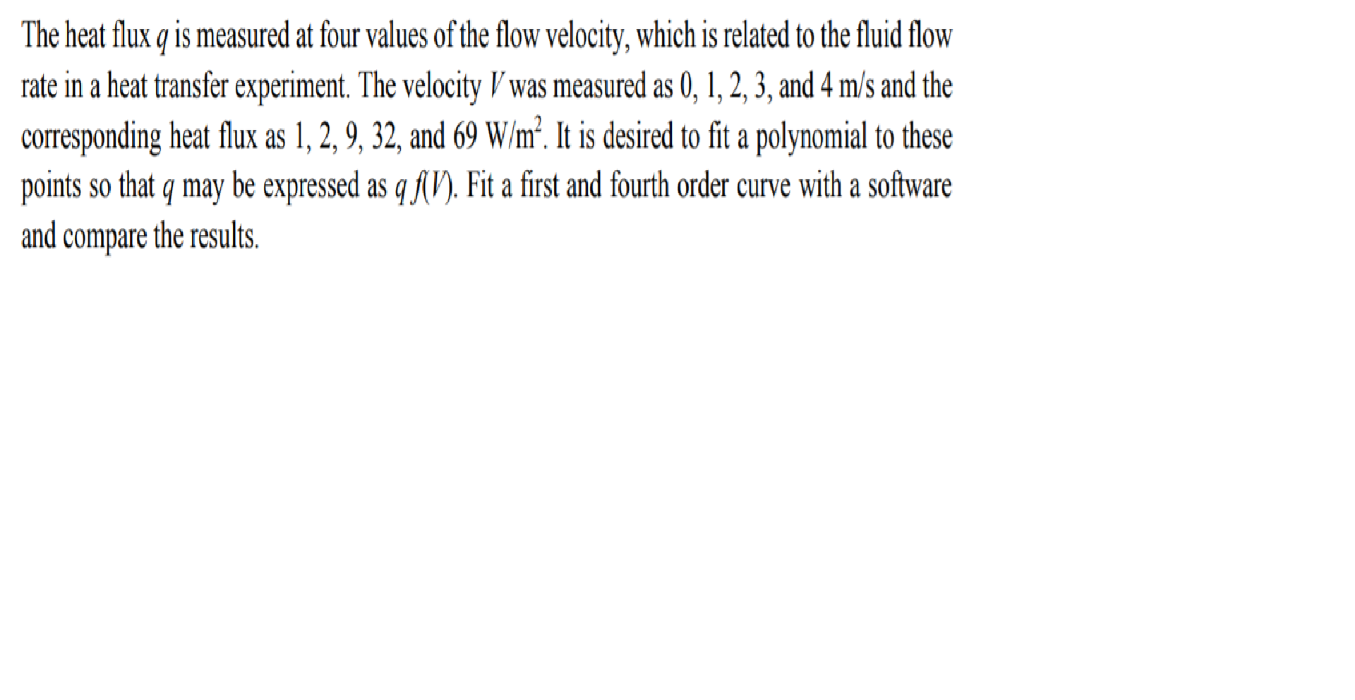 Solved The heat flux q is measured at four values of the | Chegg.com