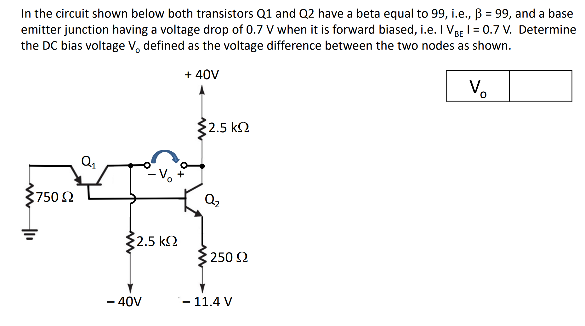 Solved In The Circuit Shown Below Both Transistors Q1 And Q2 | Chegg.com