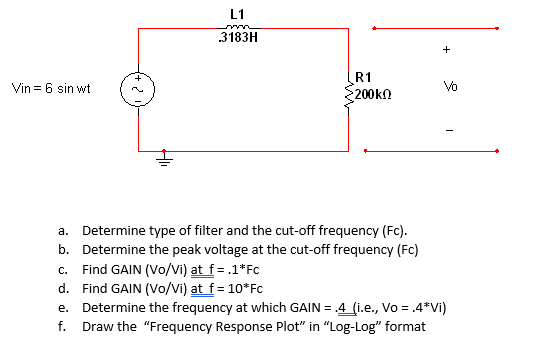Solved a. Determine type of filter and the cut-off frequency | Chegg.com