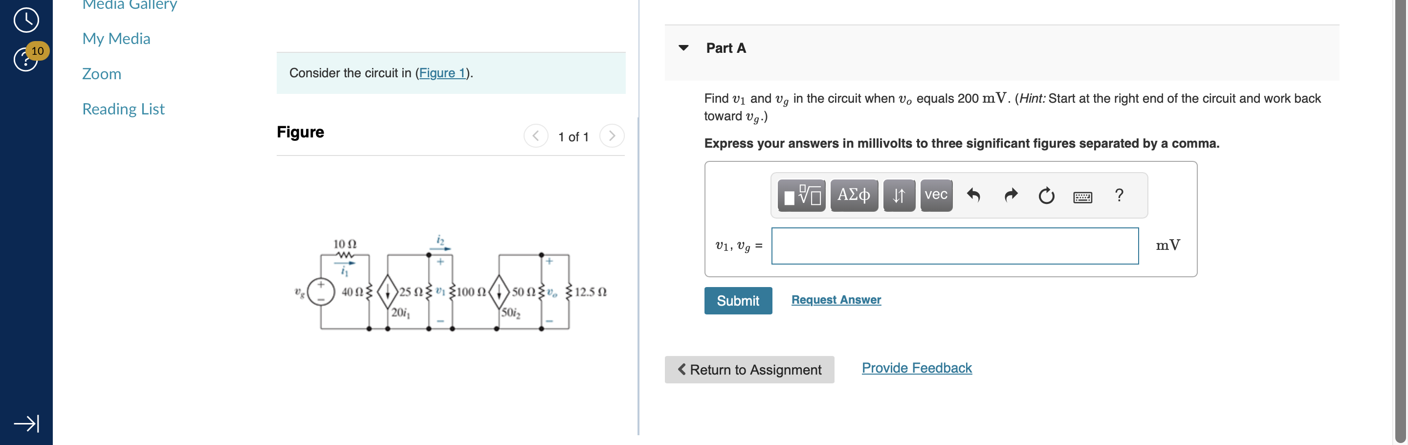 Solved Part AConsider the circuit in (Figure 1).Figure1 of | Chegg.com