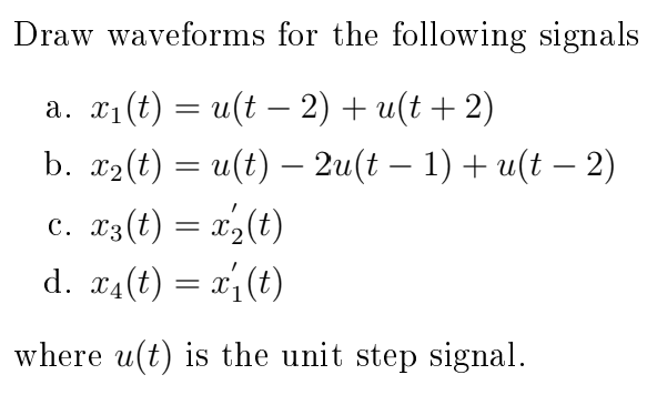 Solved Draw waveforms for the following signals a. | Chegg.com