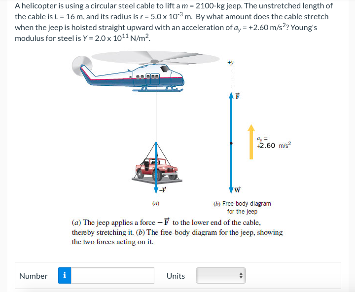Solved A helicopter is using a circular steel cable to lift | Chegg.com