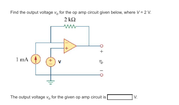 Solved Find the output voltage vo ﻿for the op amp circuit | Chegg.com