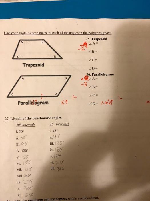Solved Solve question no 26 Use your angle ruler to | Chegg.com