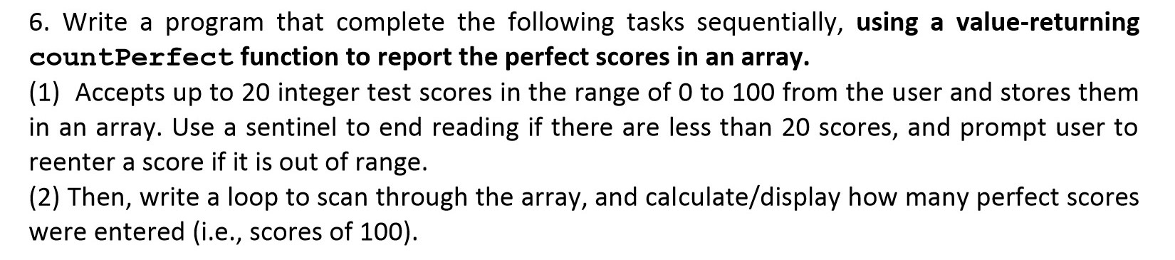 Solved 6. Write a program that complete the following tasks | Chegg.com
