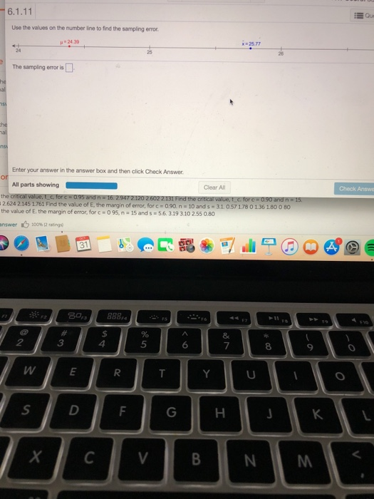 Solved Use the values on the number line to find the | Chegg.com
