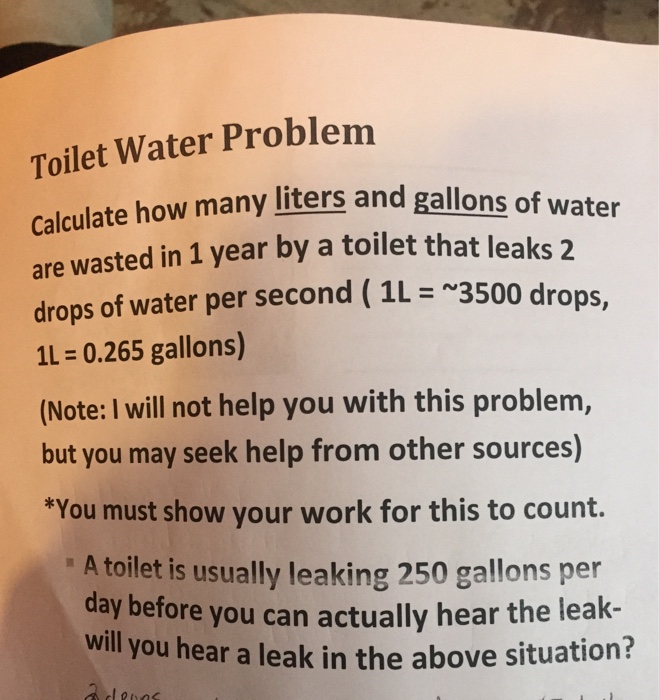 Solved Calculate how many liters and gallons of water are