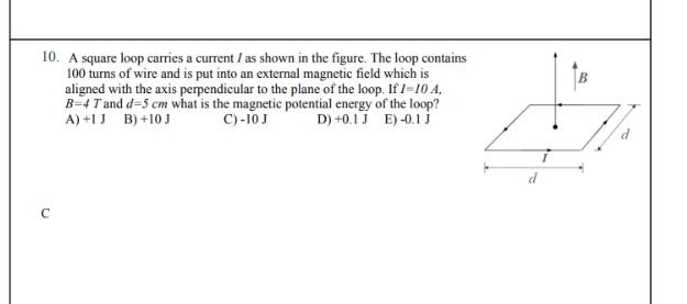 Solved A square loop carries a current I as shown in the | Chegg.com