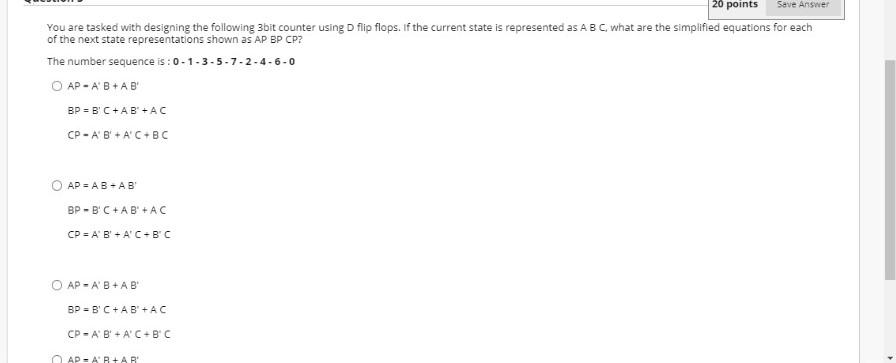Solved 20 points Save Answer You are tasked with designing | Chegg.com