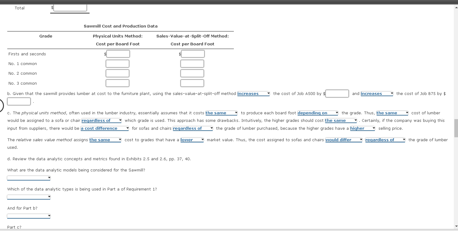 the sofas and chairs). For accounting purposes, the
