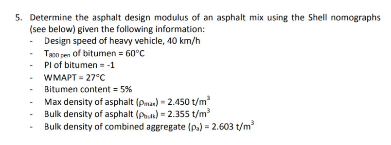 5. Determine the asphalt design modulus of an asphalt | Chegg.com