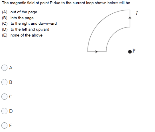 Solved The magnetic field at point P due to the current loop | Chegg.com