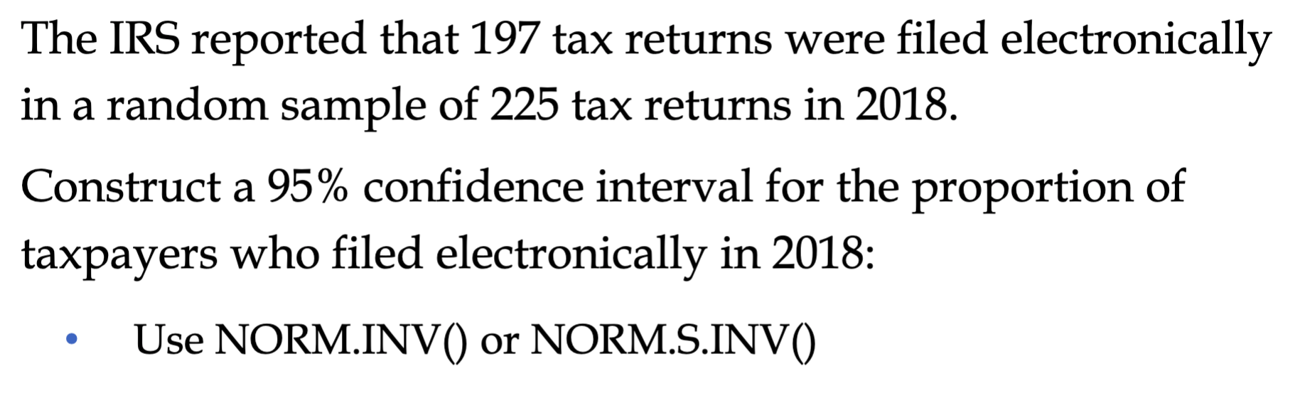 Solved The IRS reported that 197 tax returns were filed | Chegg.com