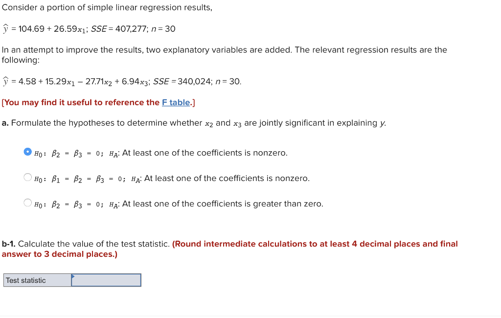 Solved Consider a portion of simple linear regression | Chegg.com
