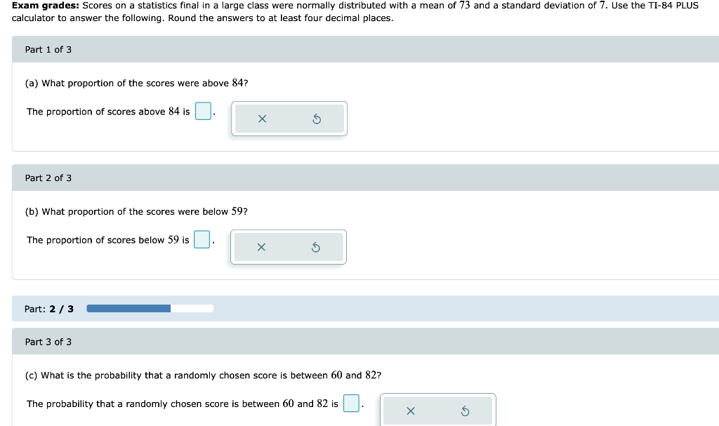 Solved Exam grades: Scores on a statistics final in a large | Chegg.com