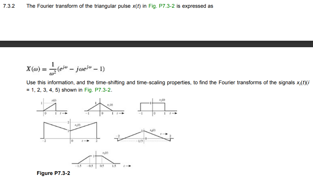 Solved 3 2 The Fourier Transform Of The Triangular Pulse