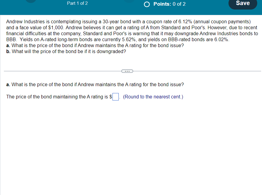 Solved Andrew Industries Is Contemplating Issuing A Year Chegg Com